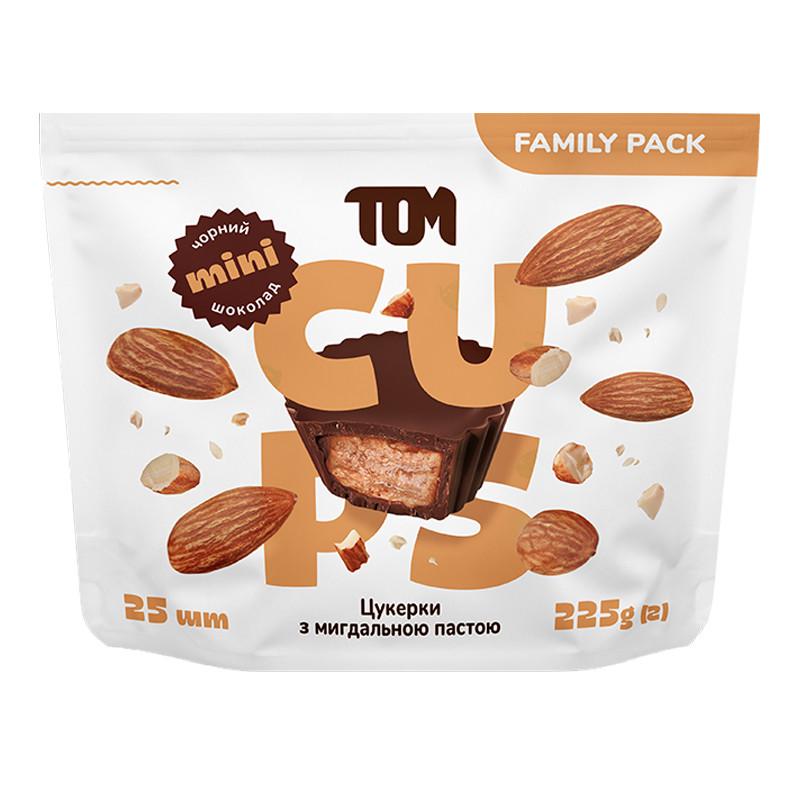 Цукерки з мигдалевою пастою в чорному шоколаді Tom Peanut Butter Family Pack 25 шт. 225 г (21477-01)