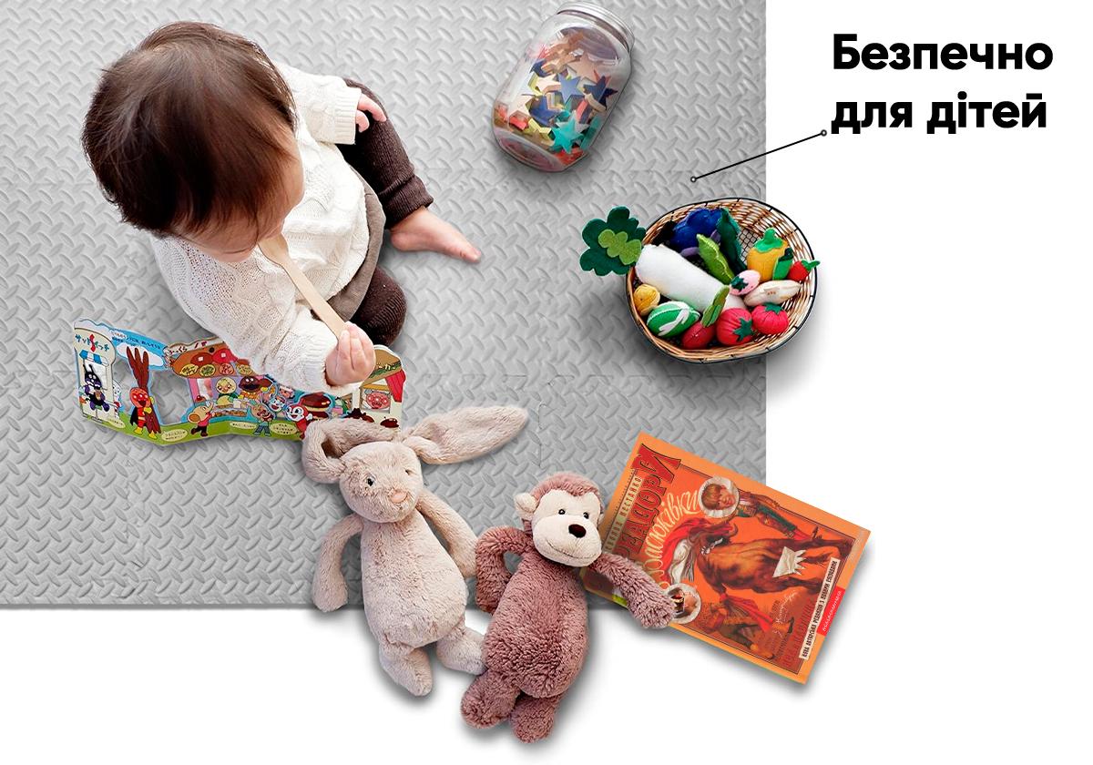 Татами мат EasyFit ласточкин хвост 8 шт. 30х30х1 см Серый (EF-1950-30-GY) - фото 7 Татами мат EasyFit ласточкин хвост 8 шт. 30х30х1 см Серый (EF-1950-30-GY) - фото 7