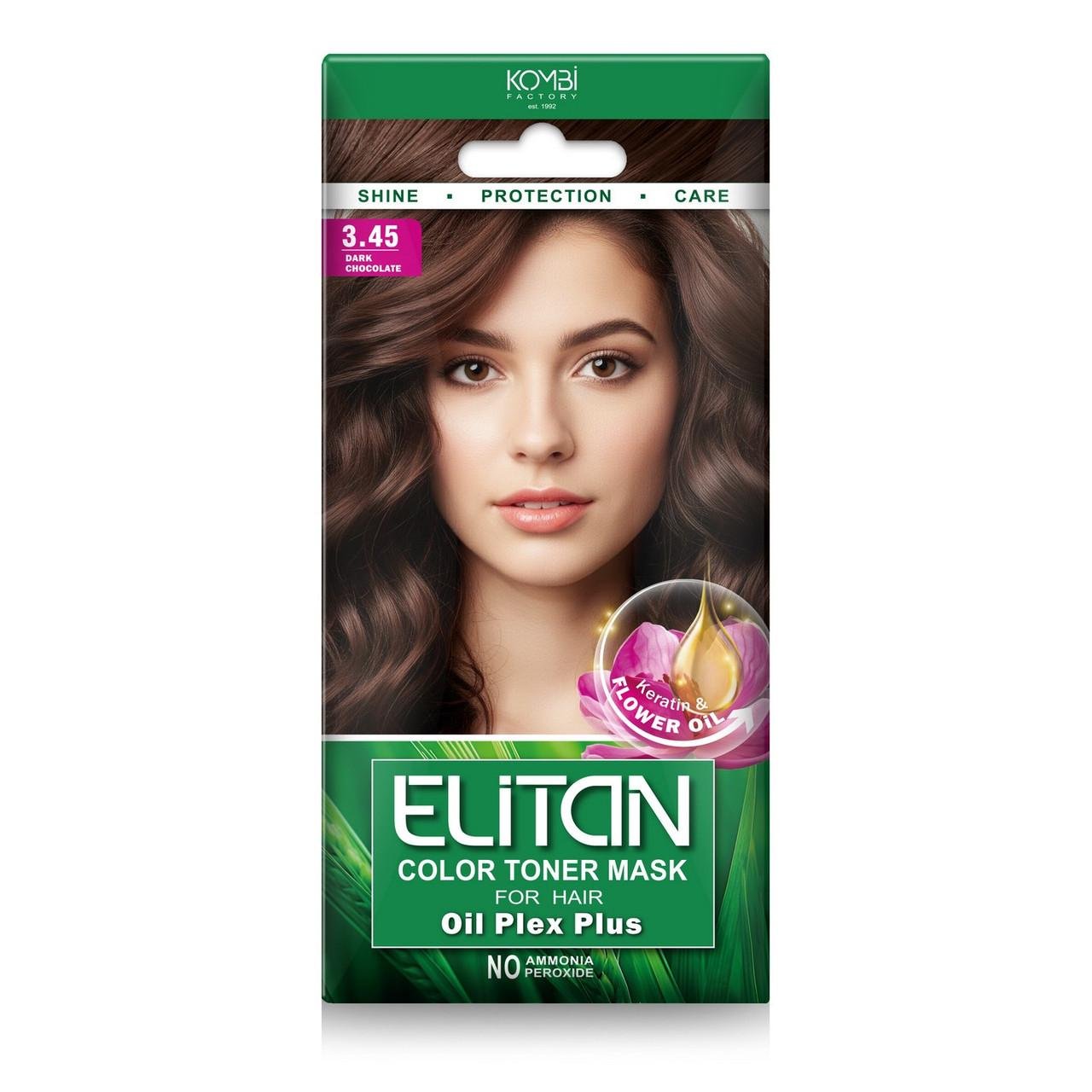 Тонирующая маска для волос ELITAN саше 30 мл № 3.45 Темный шоколад