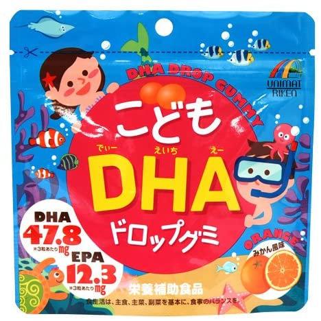 Витамины жевательные DHA Drop Gummy для детей Unimat Riken Омега-3 DHA со вкусом апельсина 90 шт. (440927)