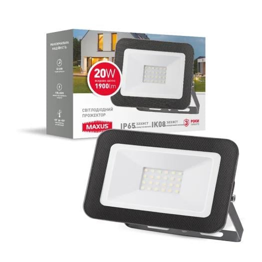 Прожектор світлодіодний Maxus FL-01 20W 5000K (1-MFL-01-2050)