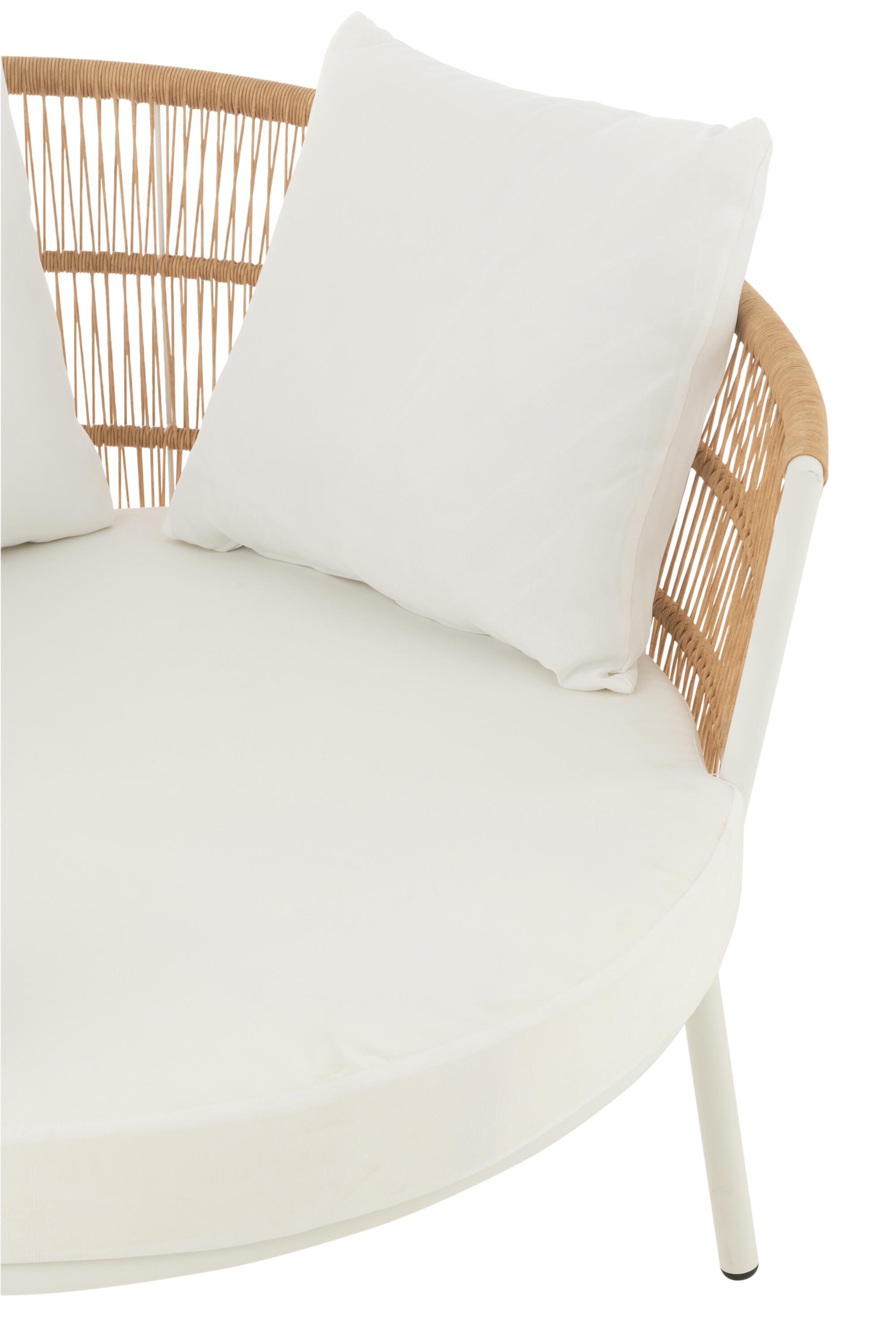 Кресло для уличной зоны круглое J-LINE из ротанга с подушками Белый - фото 3 Кресло для уличной зоны круглое J-LINE из ротанга с подушками Белый - фото 3