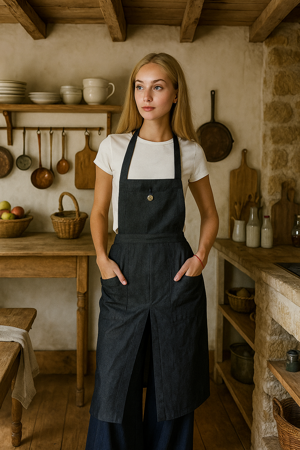 Фартук джинсовый Темно-синий Фартук джинсовый Темно-синий