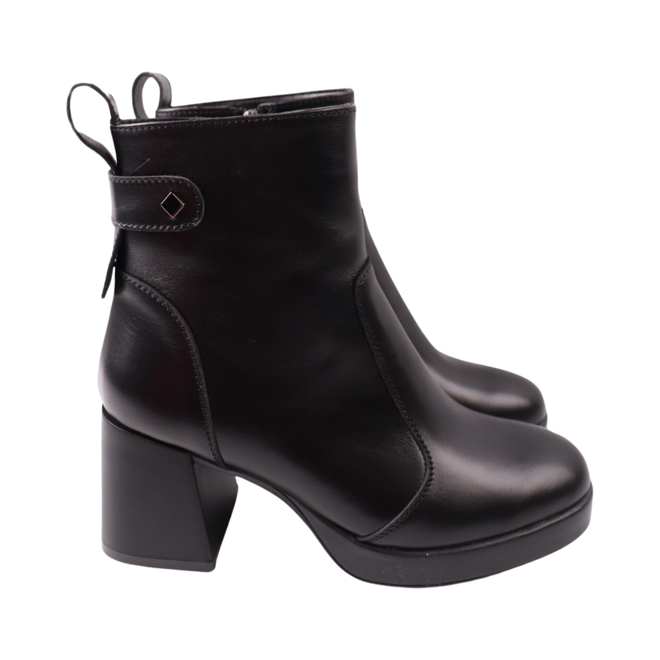 Ботильоны женские R&Y натуральная кожа р. 39 Черный (76-24DH)