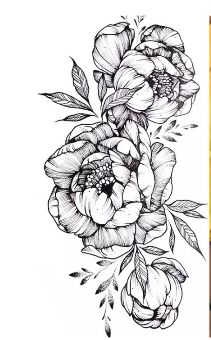 Тату тимчасове водостійке 3D велике Красиві півонії BK-045 18х9 см (4419450) Тату тимчасове водостійке 3D велике Красиві півонії BK-045 18х9 см (4419450)