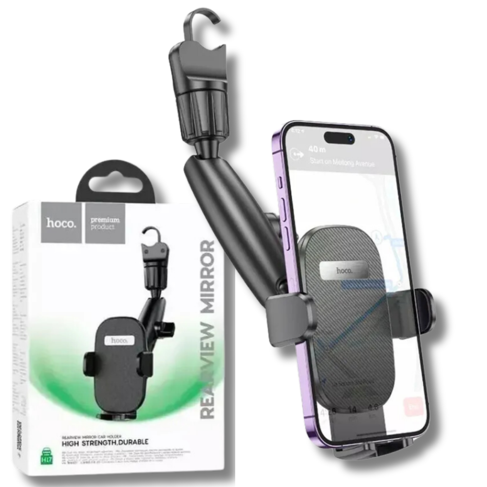 Держатель для телефона в машину Hoco универсальный на зеркало заднего вида Черный (H17) - фото 12 Держатель для телефона в машину Hoco универсальный на зеркало заднего вида Черный (H17) - фото 12