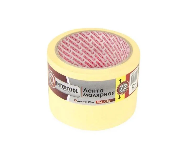 Лента малярная Intertool DM-7220 72 мм 20 м 2 шт. Желтый
