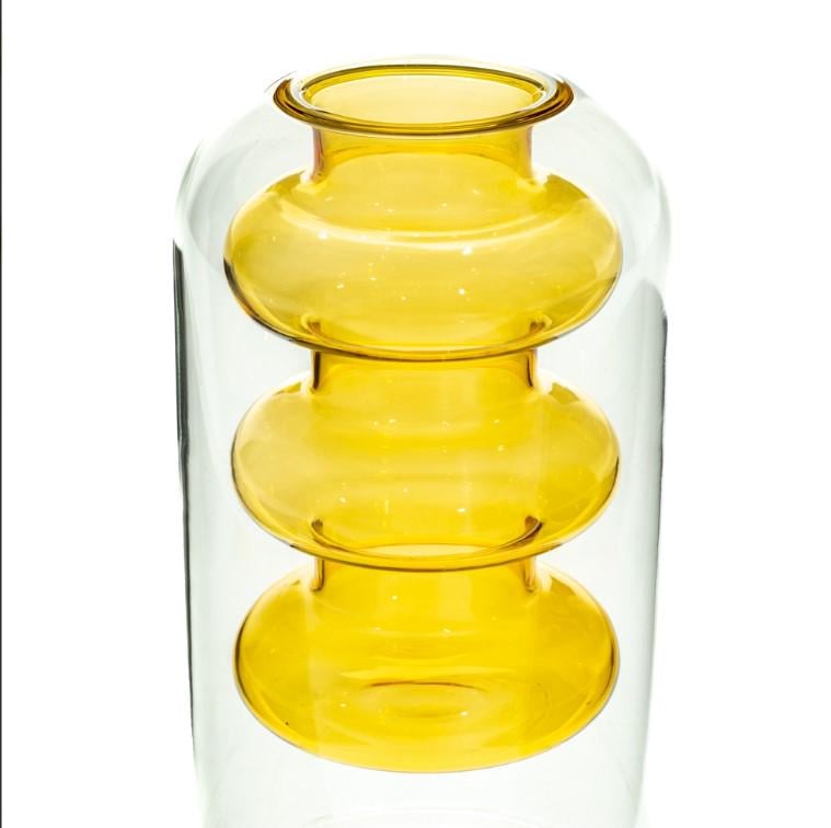 Ваза со вставкой внутри Желтый (AWN-00445) - фото 3 Ваза со вставкой внутри Желтый (AWN-00445) - фото 3