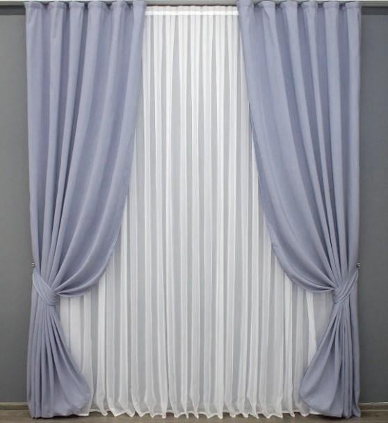 Комплект штор жаккард Ибица 1,5х2,85 м 2 шт. Голубой (1336ш)