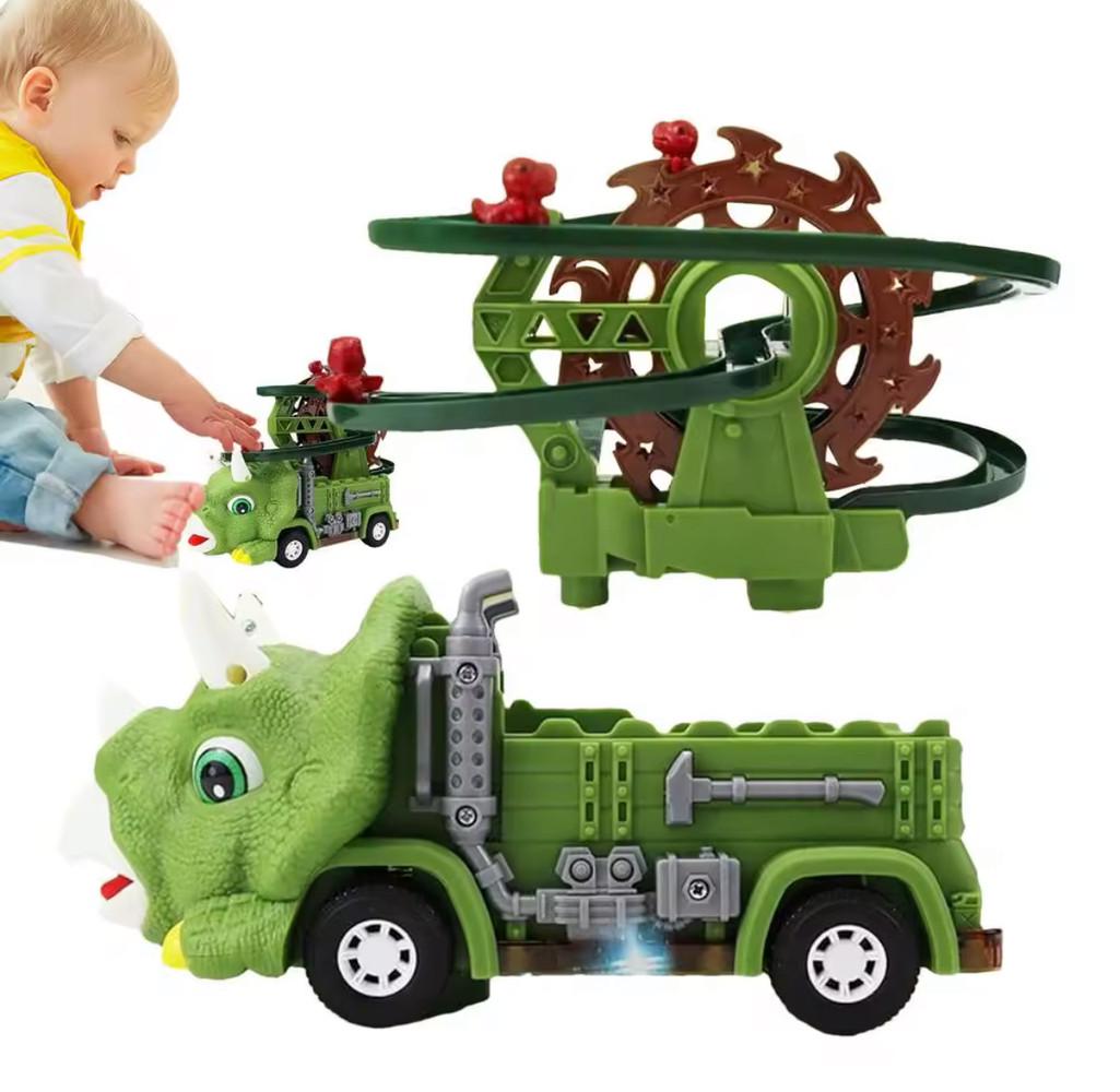 Трек-машинка Динозавр Захопливі гонки з автоматичним підіймачем та 3 машинками (2502271482) - фото 3