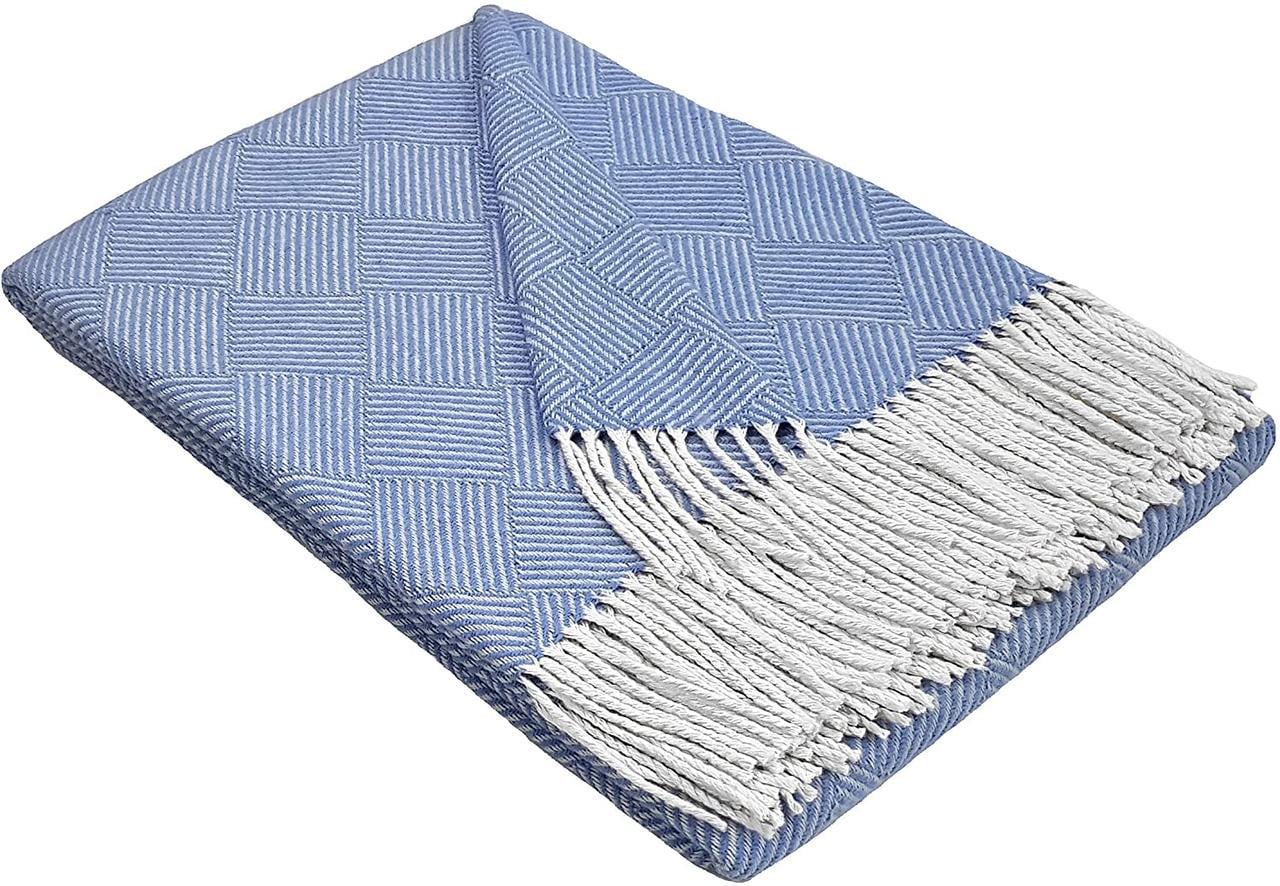 Плед бавовняний Love You 140x200 см Блакитний (4450)