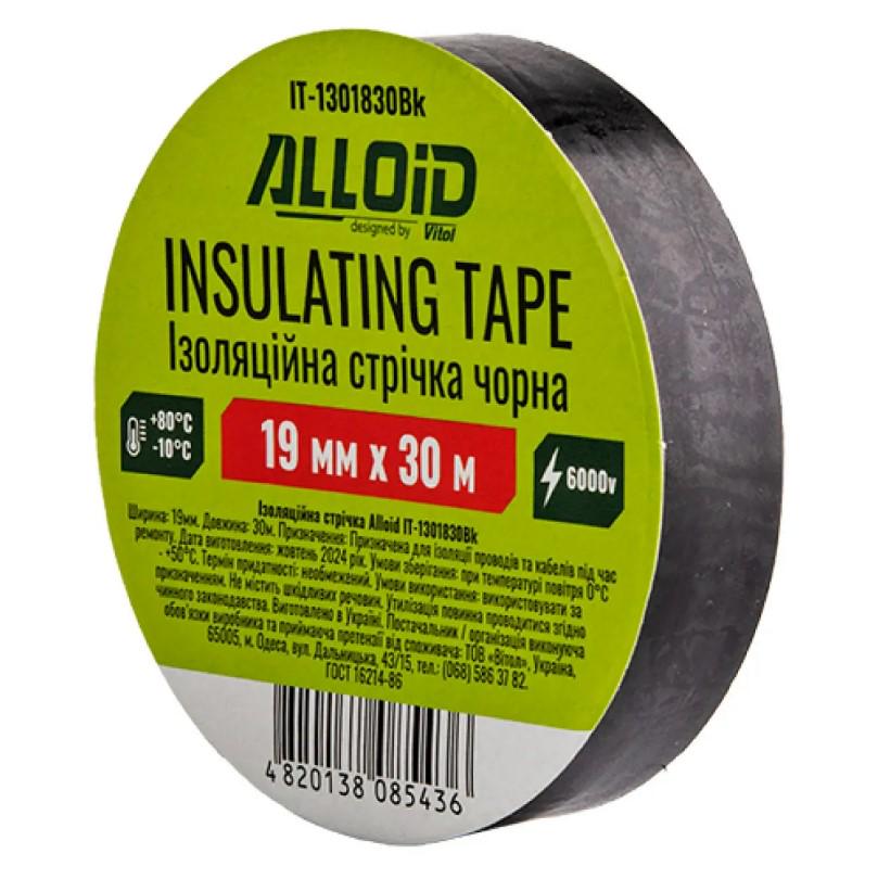 Стрічка ізоляційна 19 мм х 30 м 130 мкм Чорний (IT-1301830Bk)