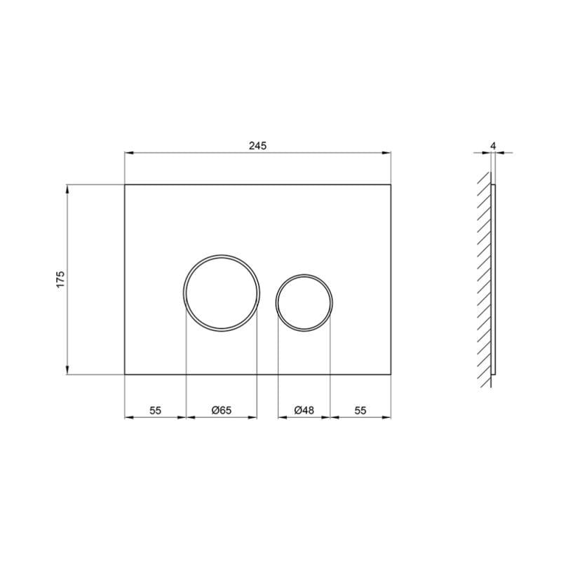 Клавиша круглая Q-tap Nest 175х245х4 мм Black glass (VRM00038765) - фото 2