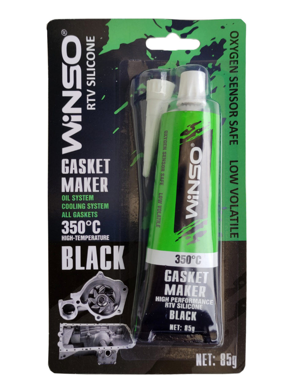 Автогерметик WINSO 350 °C 85 г Чорний (42147) - фото 1 Автогерметик WINSO 350 °C 85 г Чорний (42147) - фото 1