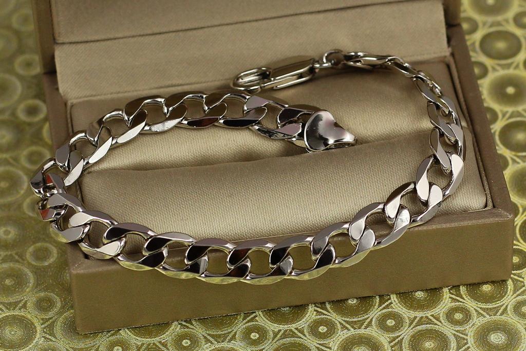 Браслет Xuping Jewelry Панцирный 19,5 см 7,5 мм Серебристый (34530300)