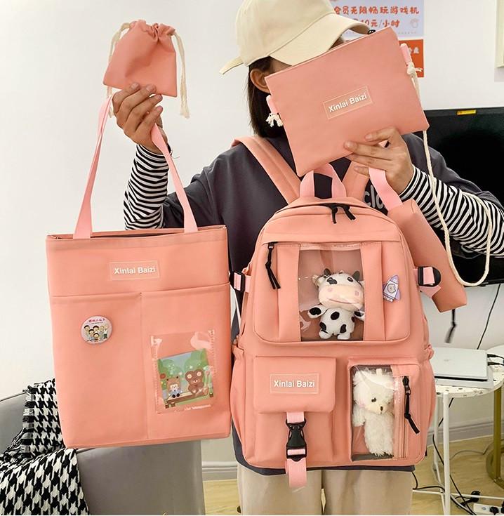 Шкільний рюкзак та сумка/косметичка та пенал для дівчинки Лія 5в1 Рожевий (1218490321) - фото 2