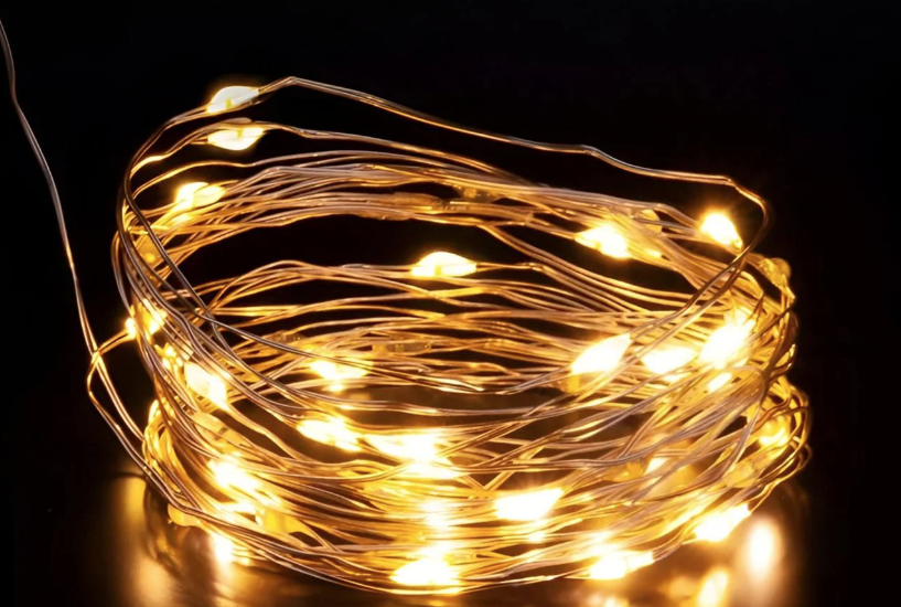 Гирлянда новогодняя Капли Росы белая проволока 10 м USB 100 LED Желтый (2437752242)
