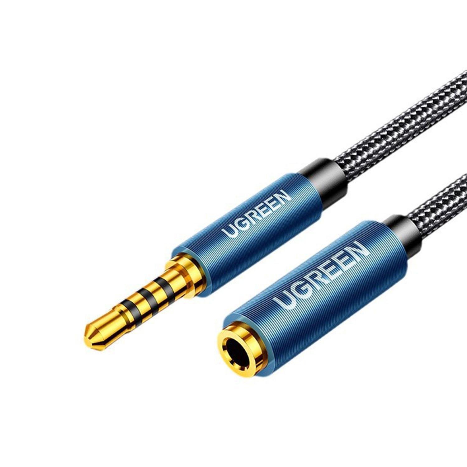 Аудіокабель UGREEN 3.5 мм тато-мама Hi-Fi minijack 0,5 м Синій (40672)