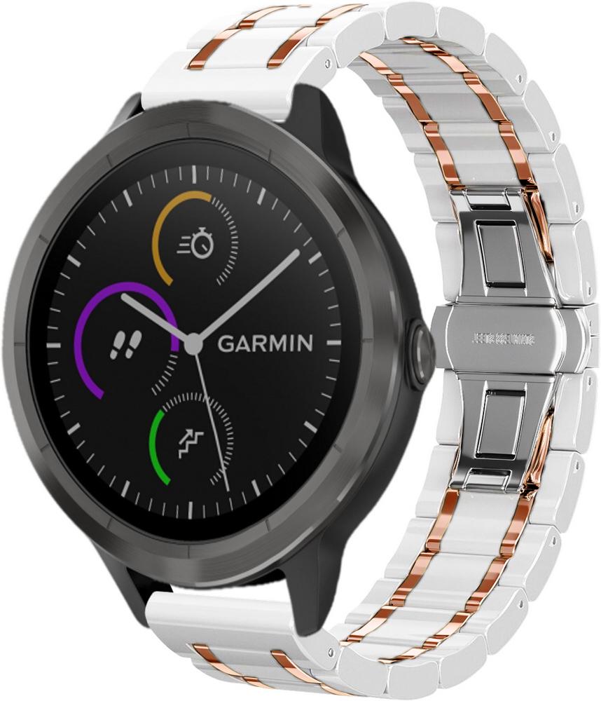 Ремешок керамический Ceramo для Garmin Vivoactive 3 Pink/White (28720-52)