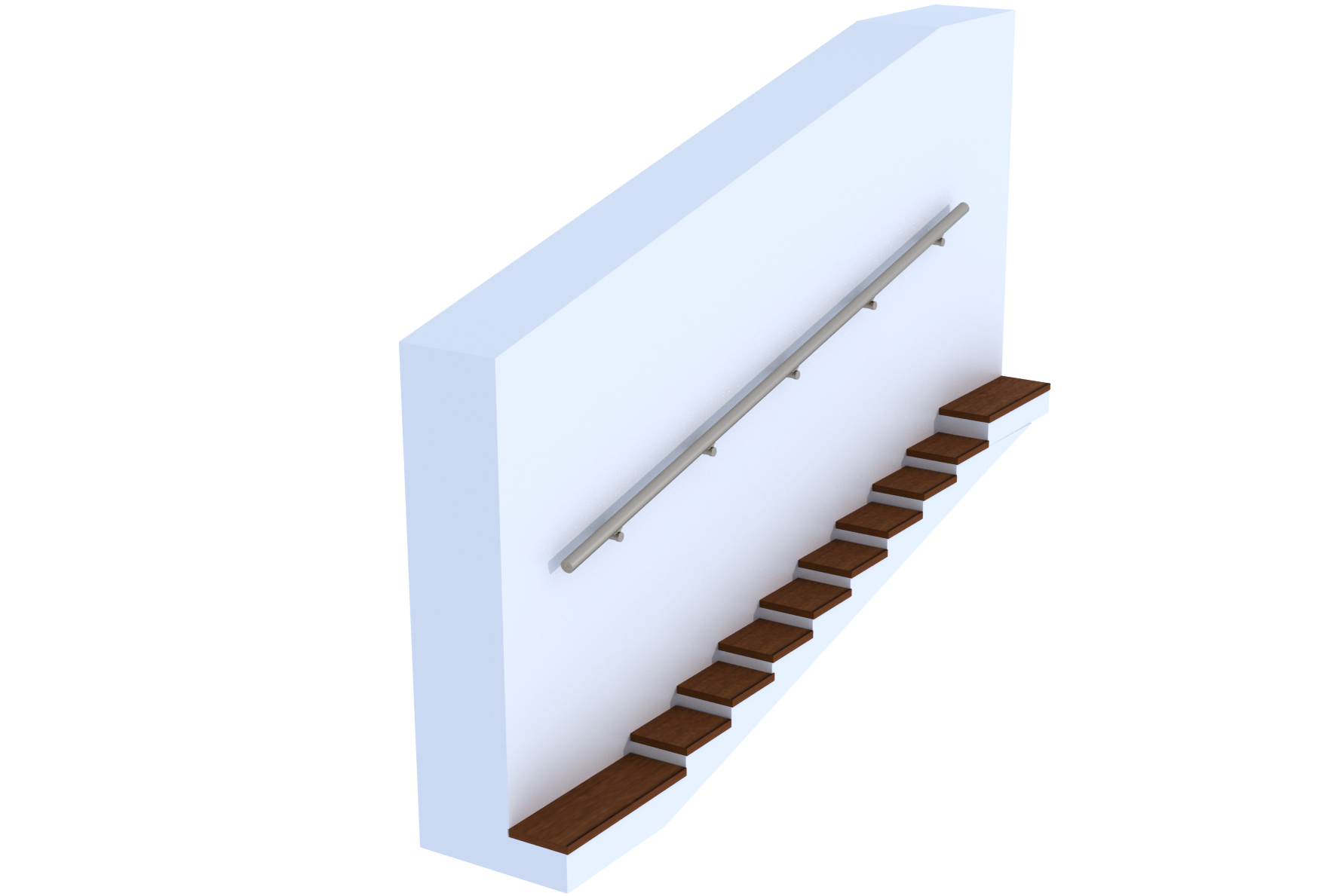 Комплект пристінних поручнів алюмінієвих з розбірними тримачами поручня до стіни L 4 м (27734492)