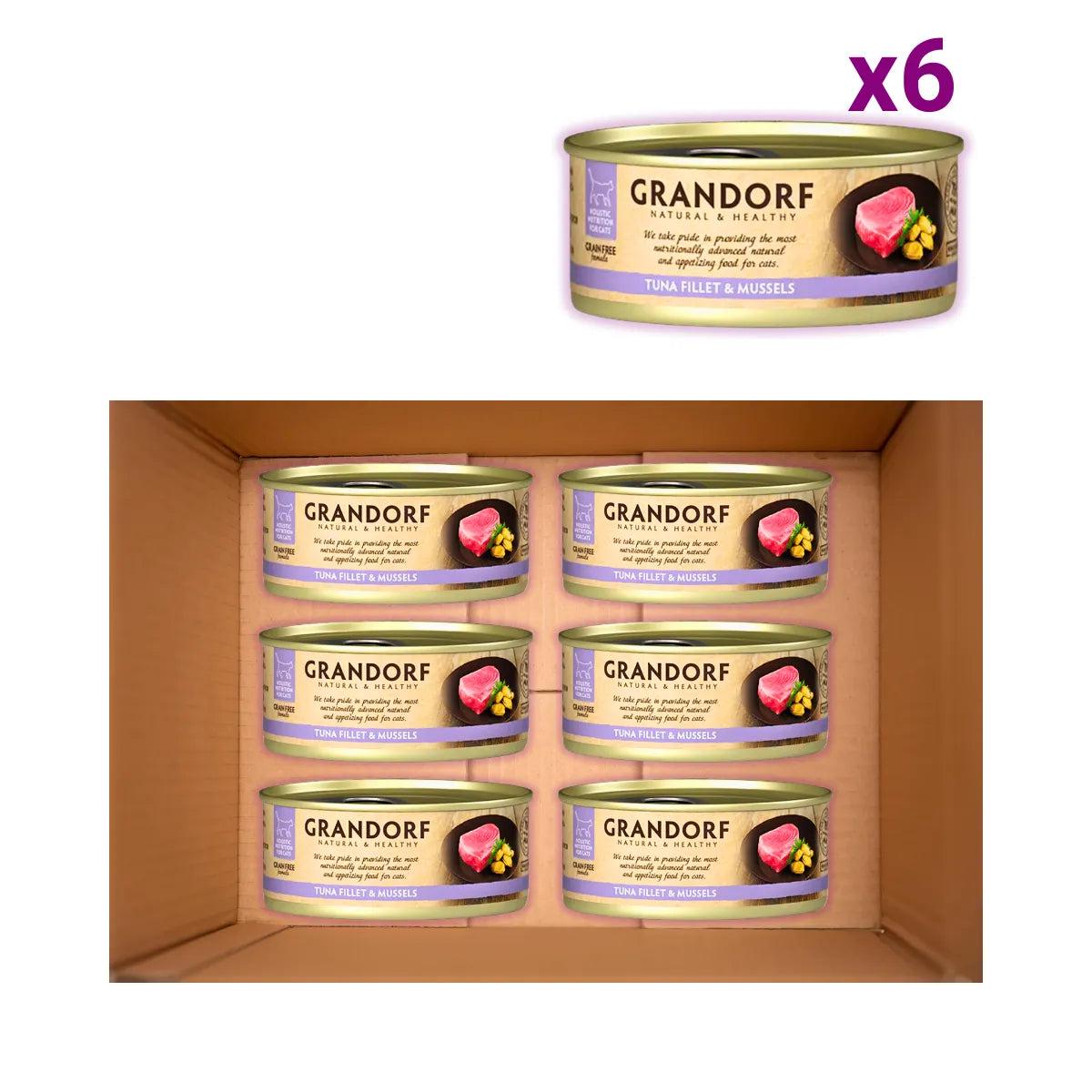 Корм для кошек влажный Grandorf Филе тунца и мидии для взрослых кошек всех пород 70 г х 6 шт. (PGDCW0807) - фото 2 Корм для кошек влажный Grandorf Филе тунца и мидии для взрослых кошек всех пород 70 г х 6 шт. (PGDCW0807) - фото 2