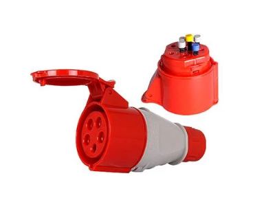 Силова розетка E.NEXT 3P+N+PE 16А 400 В переносна безгвинтова IP44 Червоний (135S)