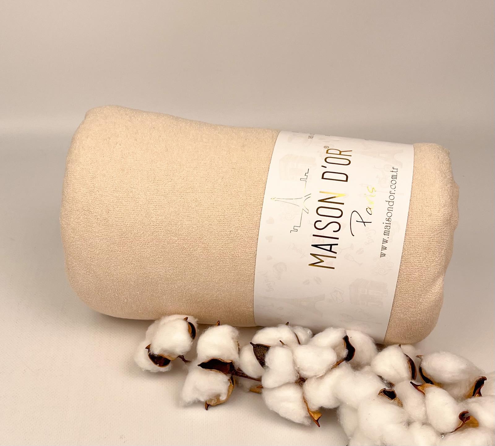 Простынь махровая на резинке Maison D'or 180x200 см с наволочками Beige (CN25542)