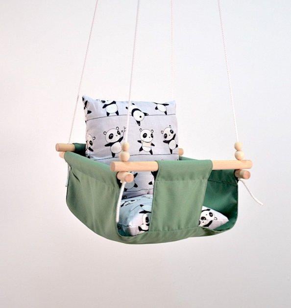 Дитяча гойдалка Infancy Пандочки Оливковий (9675719)