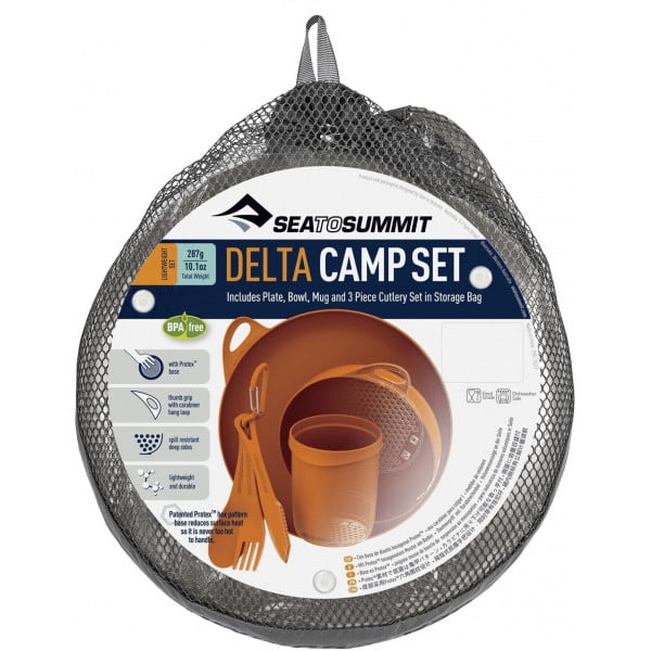 Набір туристичного посуду Sea to Summit Delta Camp Set (BowlPlate/Mug/Cutlery) Orange (ADSETOR) - фото 3