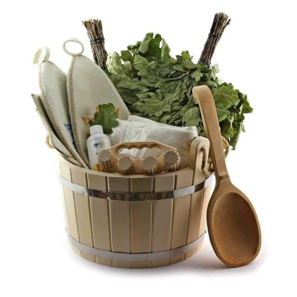 Подарочный набор для сауны и бани из натуральных материалов 12 пр.