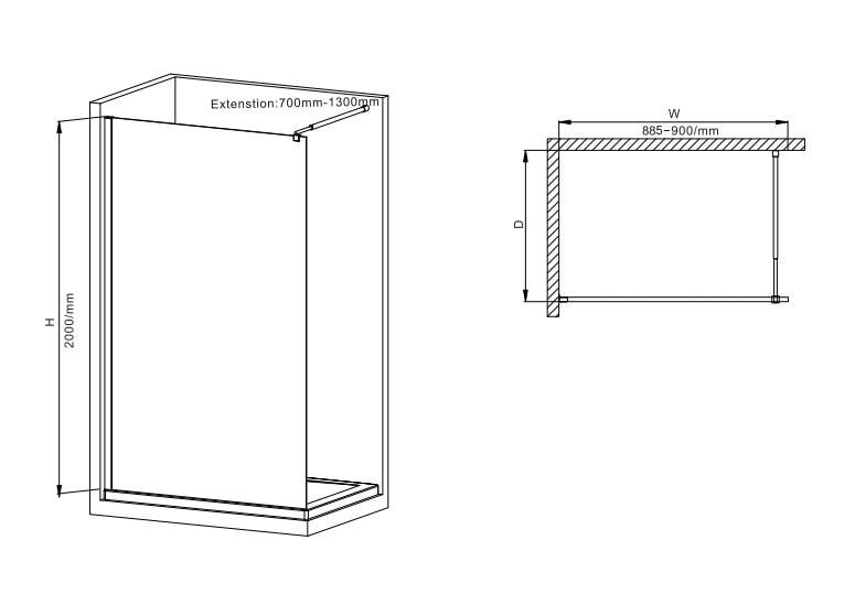 Душевая перегородка MIXXUS Premium FLAT SP01-90x200-TR Walk-In прозрачное стекло 8 мм Chrome (MI6850) - фото 7 Душевая перегородка MIXXUS Premium FLAT SP01-90x200-TR Walk-In прозрачное стекло 8 мм Chrome (MI6850) - фото 7