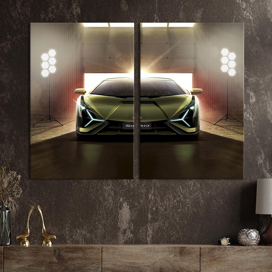 Картина на холсте Гипер-гибрид Lamborghini Sian 71x51 см (1343-2)