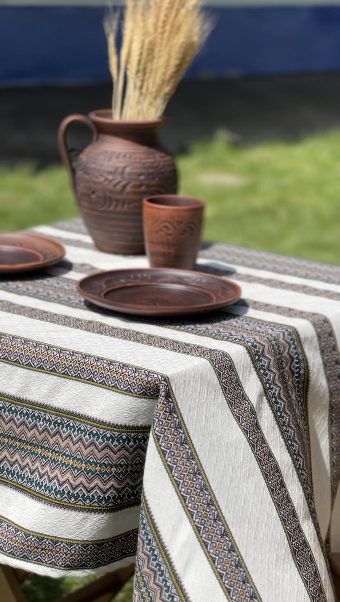 Скатерть льняная пасхальная Стожары с украинским орнаментом 400x150 см (1905-9) - фото 5