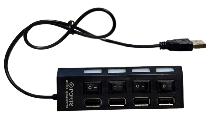 Хаб USB CQT-017/M4 на 4 порта с выключателем