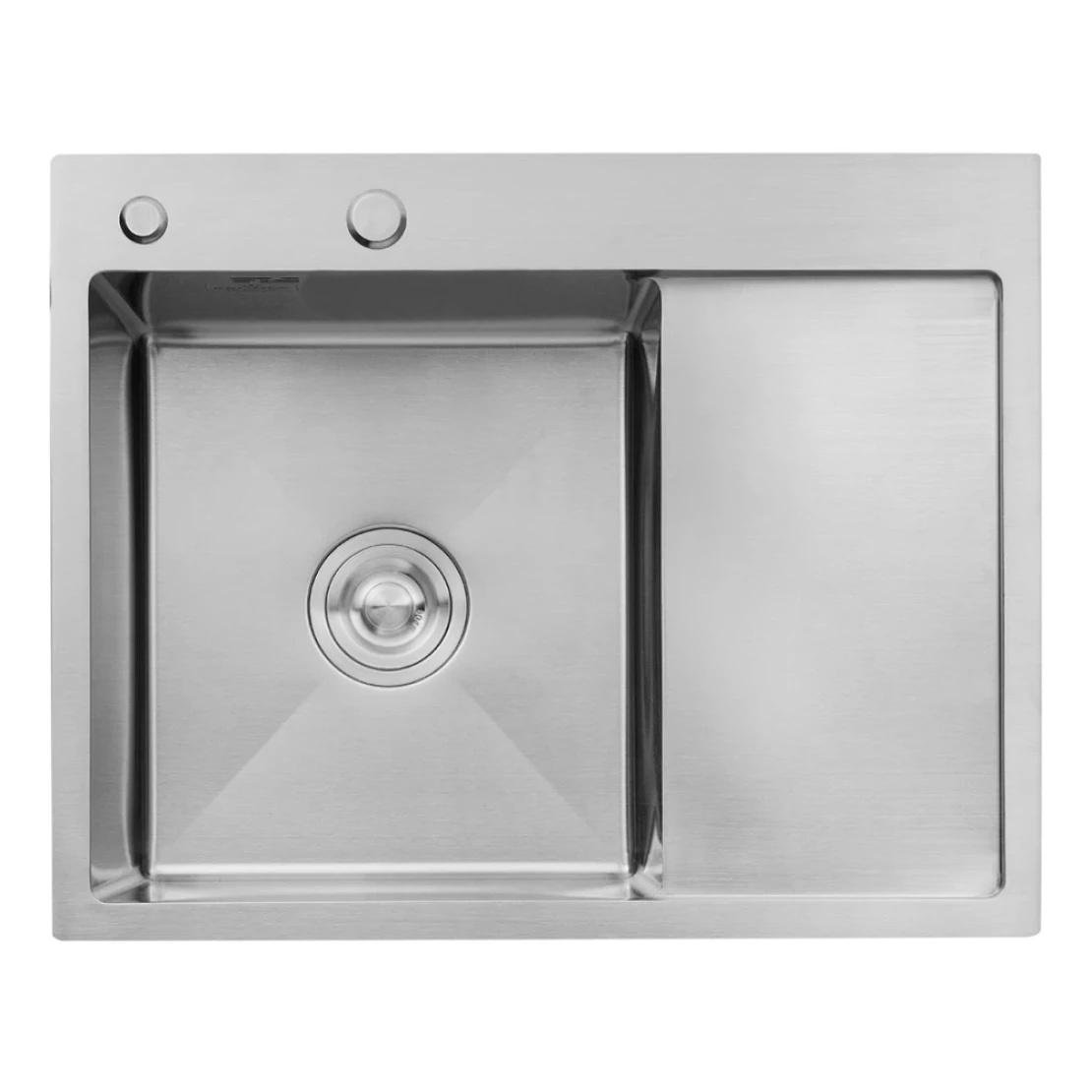 Мойка для кухни интегрированная Kroner KRP Gebürstet 6350LHM 630х500 мм 3,0/1,0 мм Сталь (CV031320)