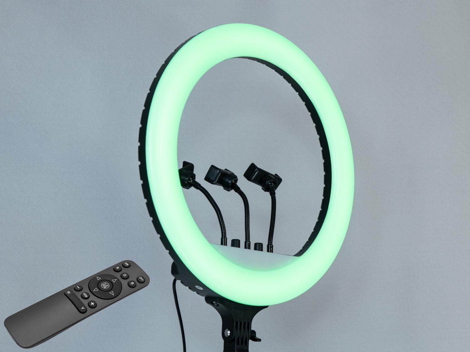 Кольцевая лампа RGB с пультом без штатива 45 см 220В (SL-RL-18RGB)