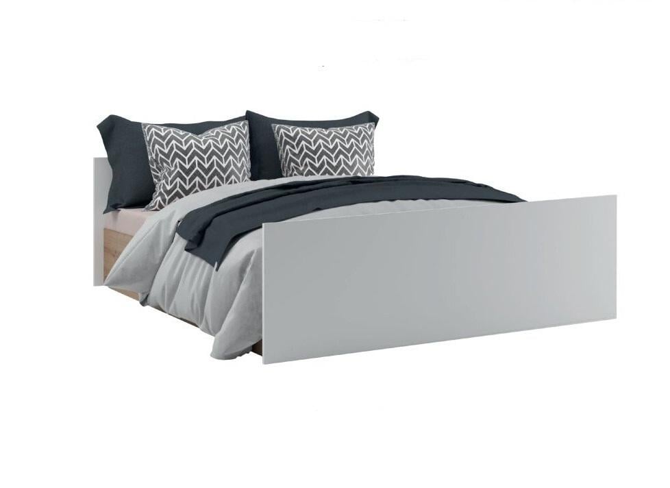 Двоспальне ліжко Світ Меблів Кім 160x200 см з ламелевим каркасом ДСП Дуб Артизан/Білий