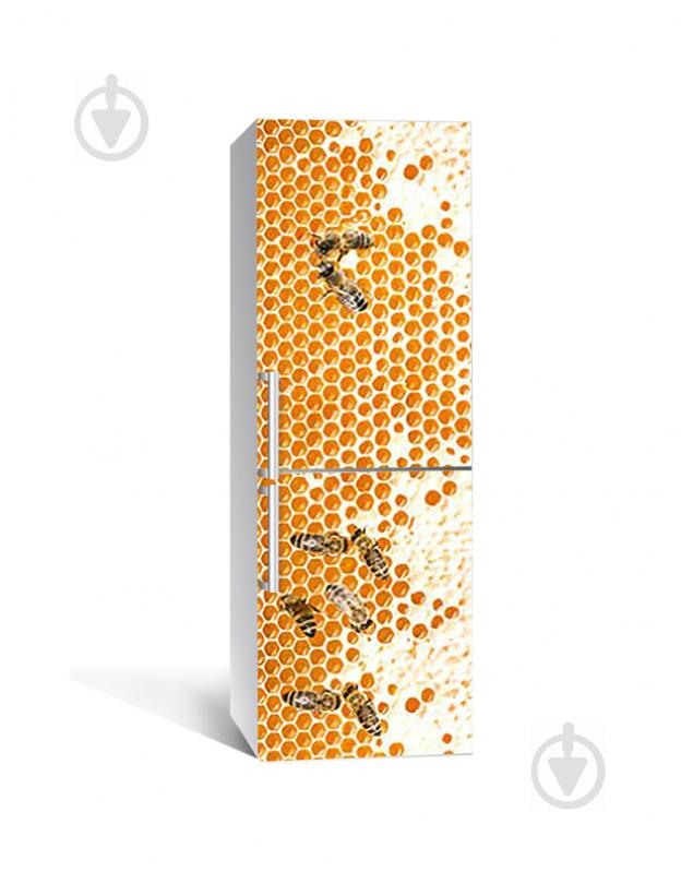 Наклейка на холодильник Zatarga «Бджолині стільники» 650х2000 мм вінілова 3Д наклейка декор на кухню самоклеюча Наклейка на холодильник Zatarga «Бджолині стільники» 650х2000 мм вінілова 3Д наклейка декор на кухню самоклеюча