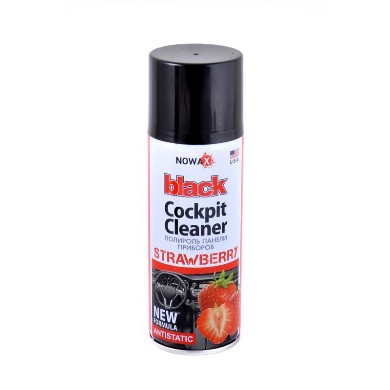 Полироль панели приборов Nowax Black Cockpit Cleaner Strawberry Клубника 200 мл (NX00204)