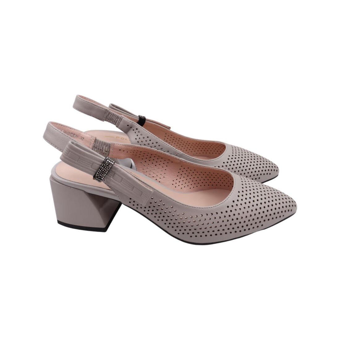 Туфли женские Polann из кожи р. 38 Серый (193-22LT)