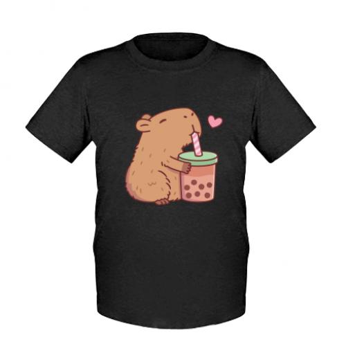 Футболка дитяча Boba tea capybara 164 см Чорний (14709196-2-188160-XL)