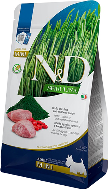 Корм сухой для собак Фармина N&D SPIRULINA LAMB MINI 2 кг (8010276041067)