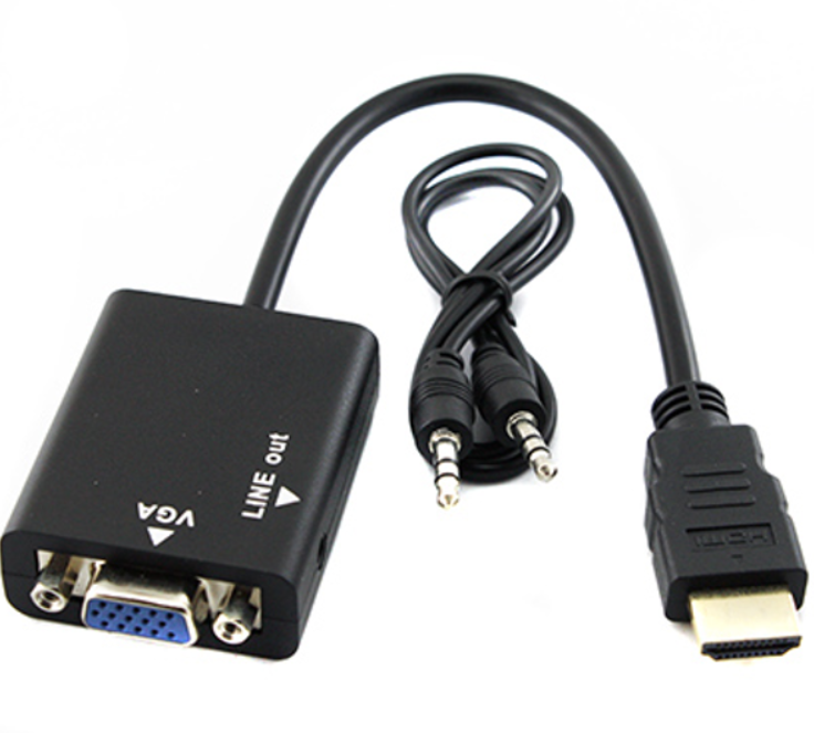 Переходник-конвертер видео/аудио HDMI to VGA 1080P Black (284969)