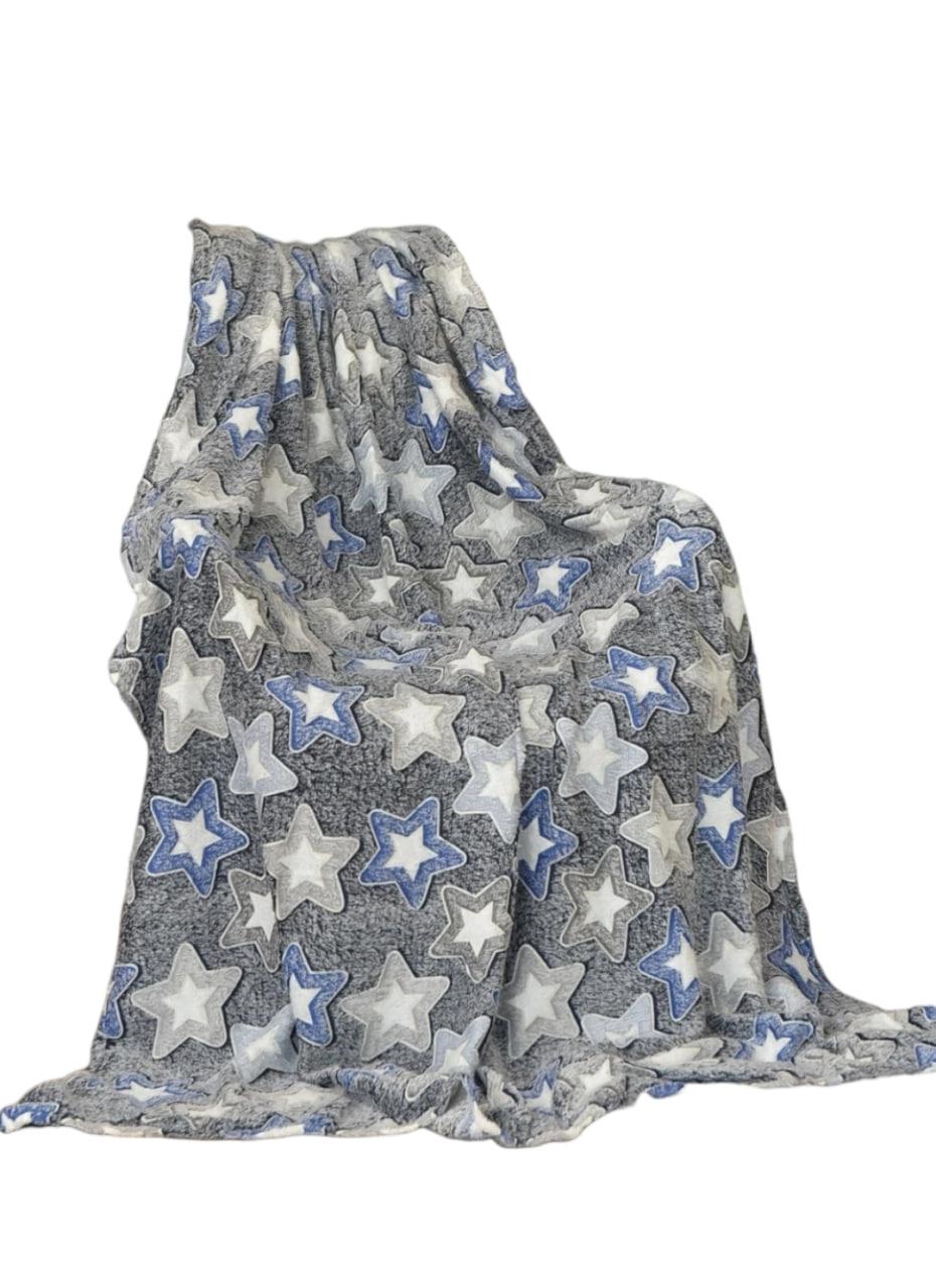 Плед Звезды микрофибра двуспальный 180x200 см Серый (П4К-Am-zukerka-002-2) Плед Звезды микрофибра двуспальный 180x200 см Серый (П4К-Am-zukerka-002-2)