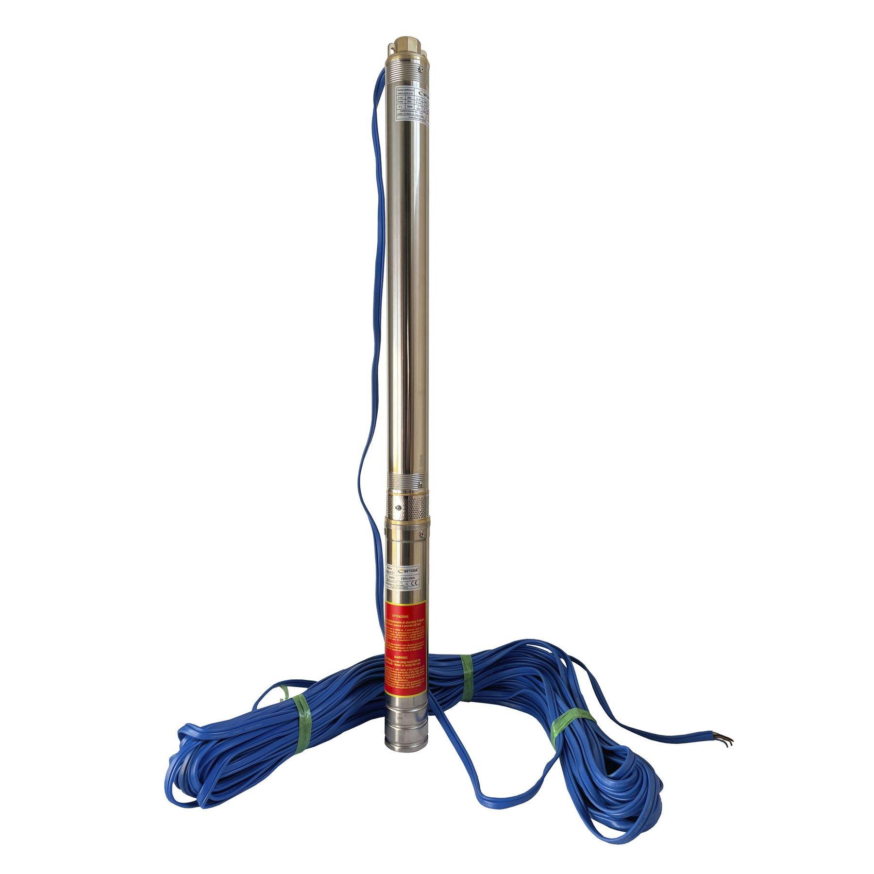 Насос свердловинний Optima3SDm1,8/21 NEW 0,55 кВт з підвищеною стійкістю до піску 3" 85 м з пультом і кабелем 45 м