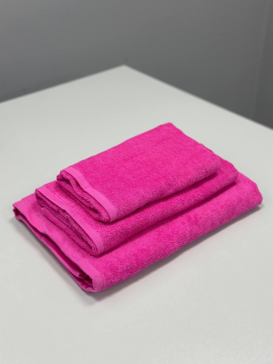 Комплект рушників 40х70/50х90/70х140 см 400 г/м2 Рожевий (14163716) - фото 1
