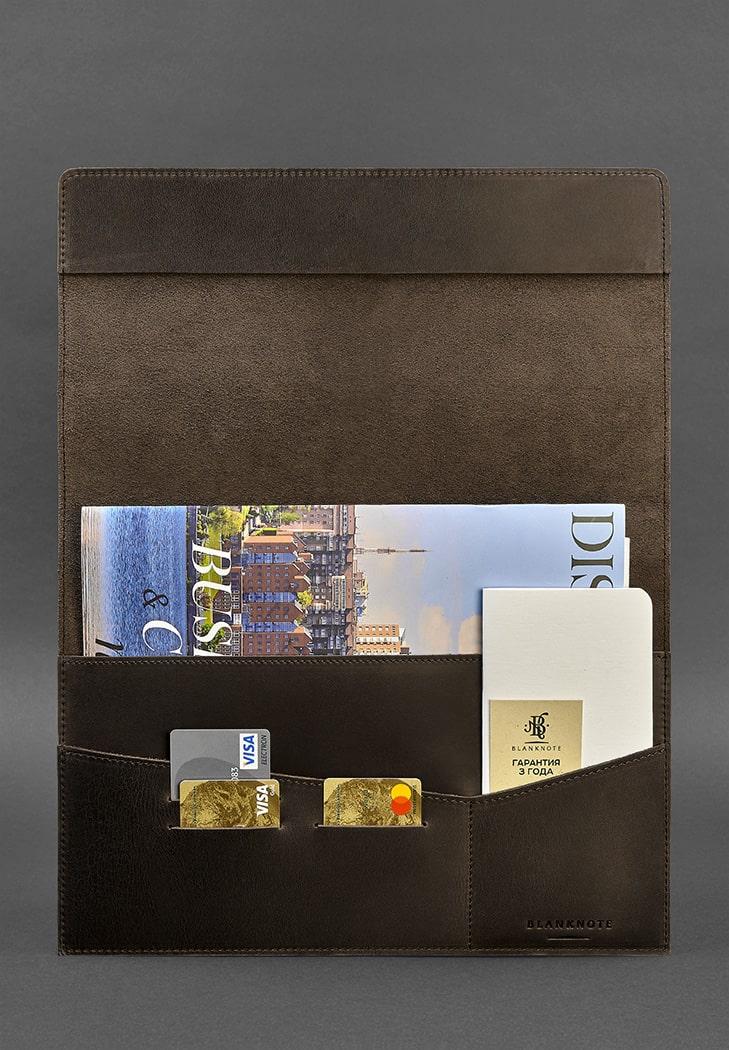 Папка шкіряна для документів А4 на магнітах Crazy Horse Темно-коричневий (A-026686) - фото 2 Папка шкіряна для документів А4 на магнітах Crazy Horse Темно-коричневий (A-026686) - фото 2