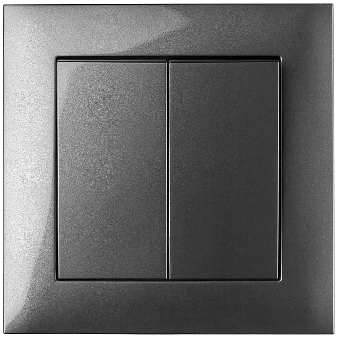Выключатель двухклавишный MARSHEL IDEAL VS10-300 Graffite Выключатель двухклавишный MARSHEL IDEAL VS10-300 Graffite