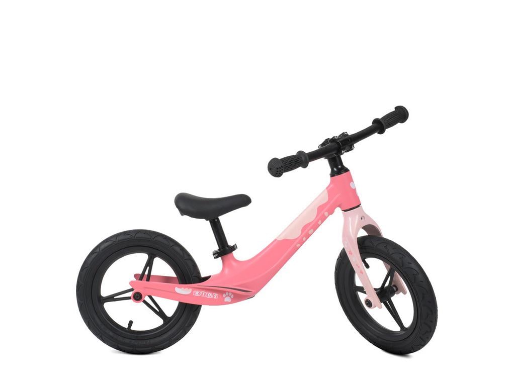 Беговел PROFI KIDS магниевая рама колеса 12" резина накладка на руле Розовый (LMG1255-5)