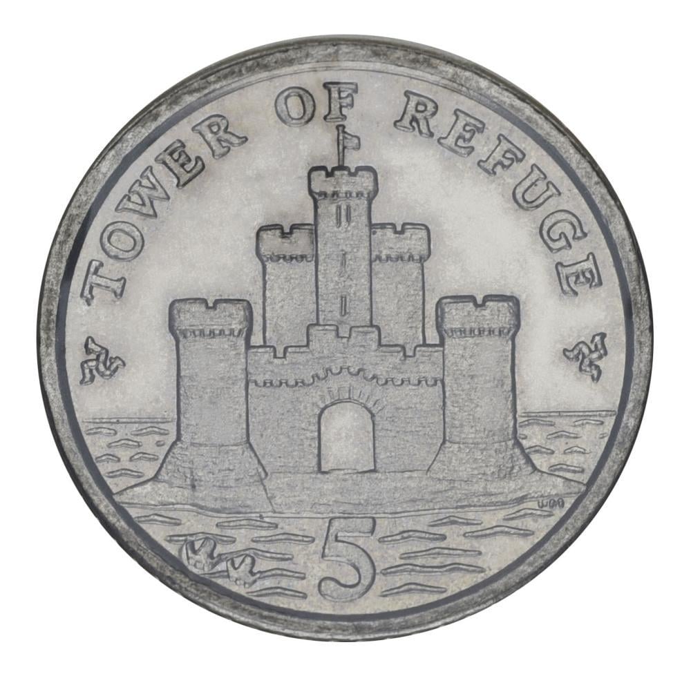 Коллекционная монета Остров Мэн 5 пенсов 2004 UNC Башня Убежища (М21824)